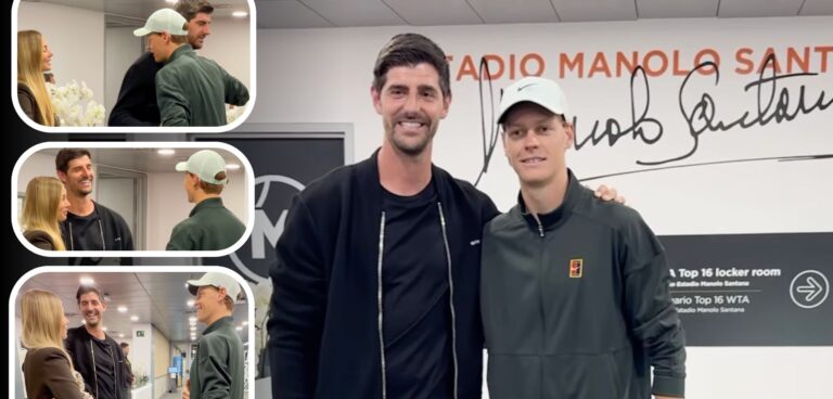 [Video] Thibaut Courtois en zijn vrouw begroeten Jannik Sinner in de spelerstunnel in Madrid